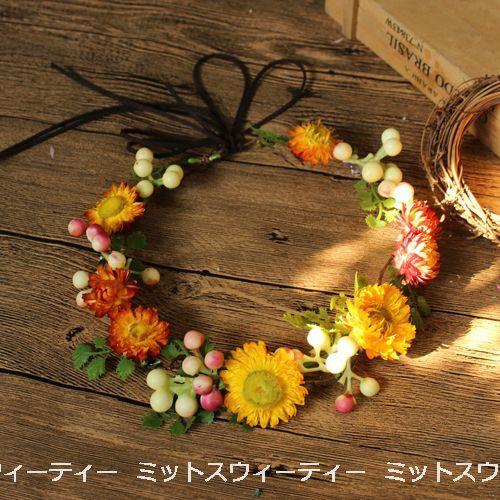 花冠 ウェディング ヘッドドレス 花かんむり 造花 髪飾り ウエディング  