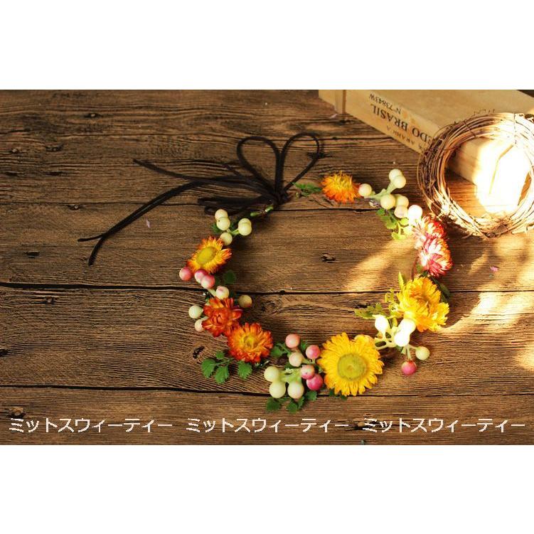 花冠 ウェディング ヘッドドレス 花かんむり 造花 髪飾り ウエディング  