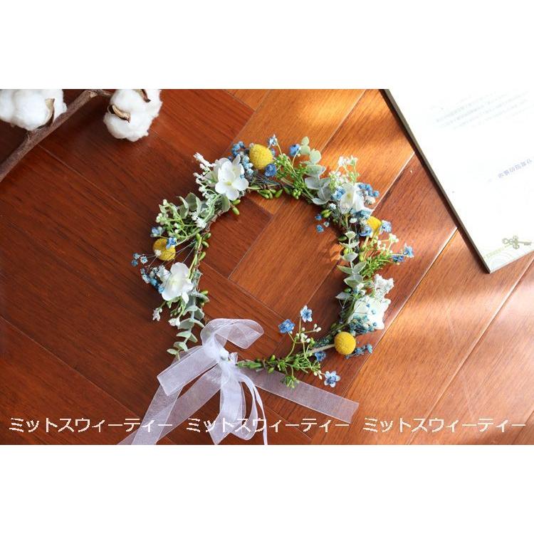 花冠 安い ウェディング ブルー ピンク ヘッドドレス 花かんむり 造花