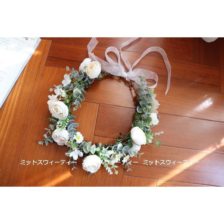 花冠 ひまわり ウェディング ヘッドドレス 花かんむり 造花 髪飾り