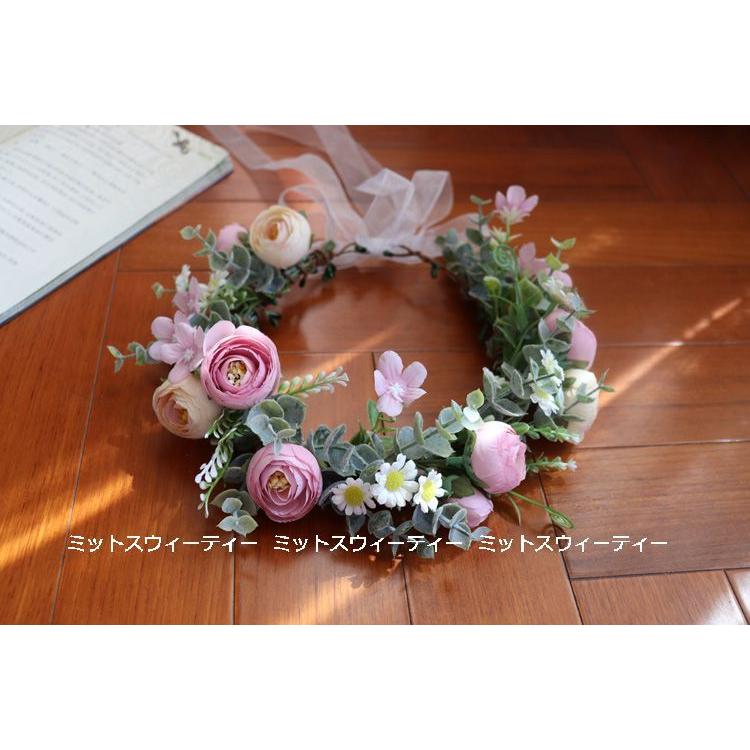花冠 ひまわり ウェディング ヘッドドレス 花かんむり 造花 髪飾り