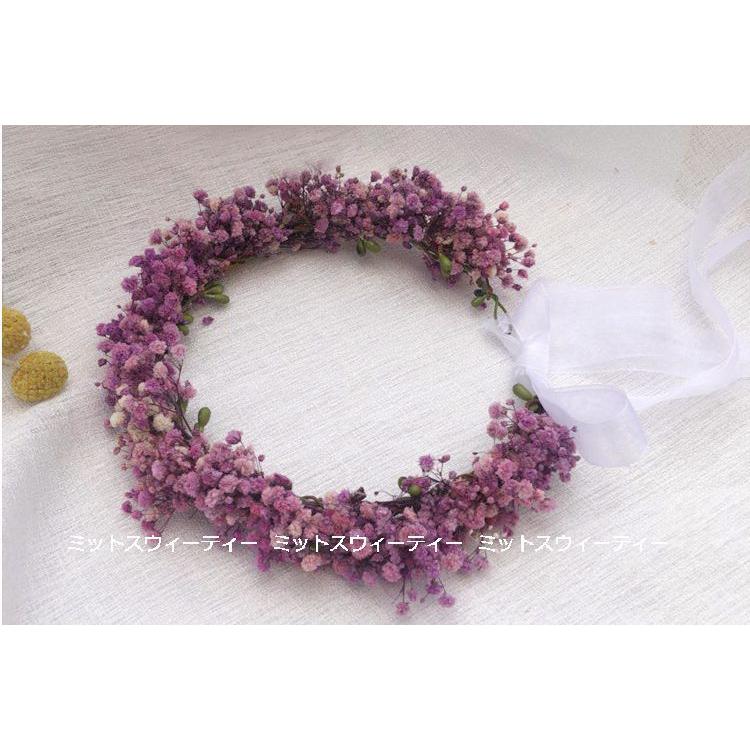 花冠 ウェディング プリザーブドフラワー かすみ草 花かんむり 花冠 ウェディング プリザーブドフラワー かすみ草 花かんむり