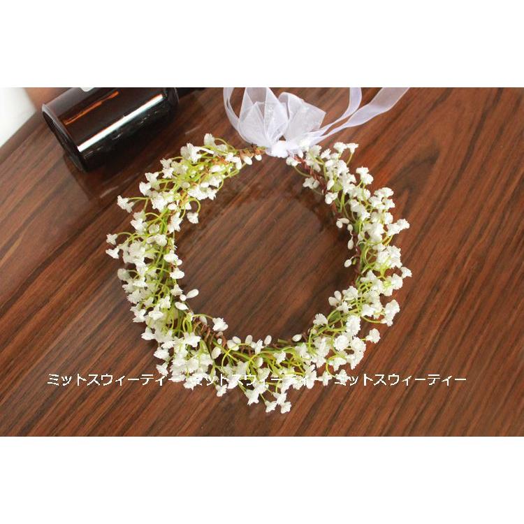 花冠 リストブーケ かすみ草 ウェディング ヘッドドレス 花かんむり