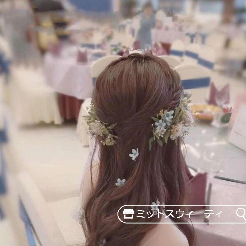花冠 ウェディング ヘッドドレス 花嫁花冠 花かんむり リゾート 海外挙式 旅行 造花 髪飾り ウエディング 花嫁 結婚式 二次会 前撮り 森ガール 豪華 ボヘミア フェス