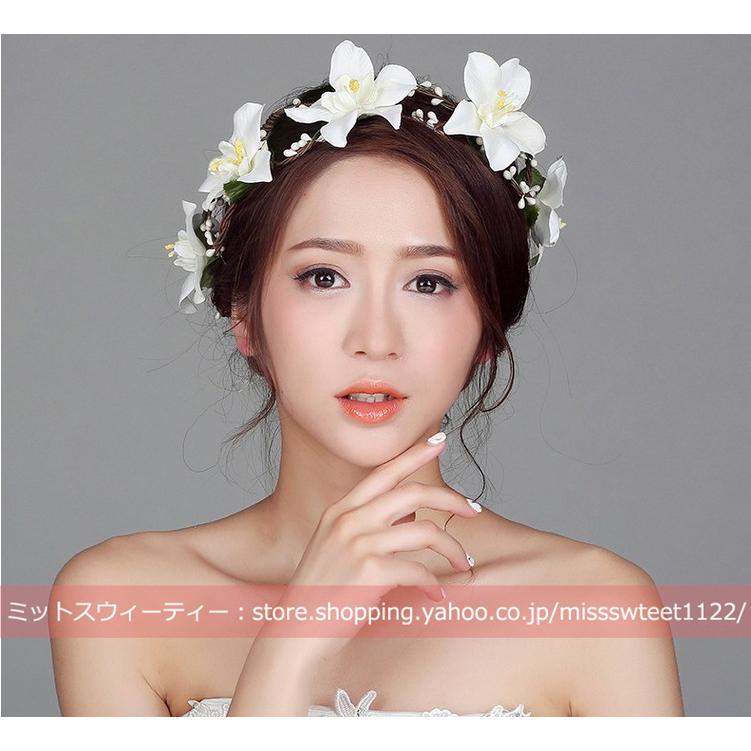 花冠 ウェディング 5色 ユリ 百合 ヘッドドレス 花冠 花かんむり 花輪 リゾート キット 造花 髪飾り 花嫁 二次会 結婚式 フェス 森ガール 旅行 ビーチフォト Hn256 ミットスウィーティー 通販 Yahoo ショッピング