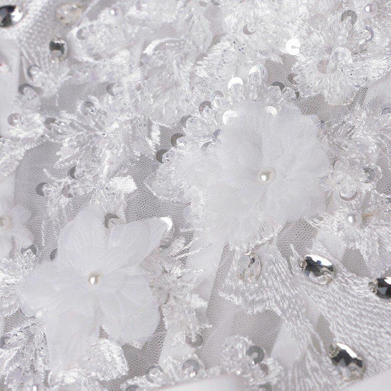 ウェディングドレス 花嫁 長袖 ウエディングドレス 格安 ブライダル 白 レーススカート 結婚式 プリンセスラインドレス 二次会 パーティードレス_6