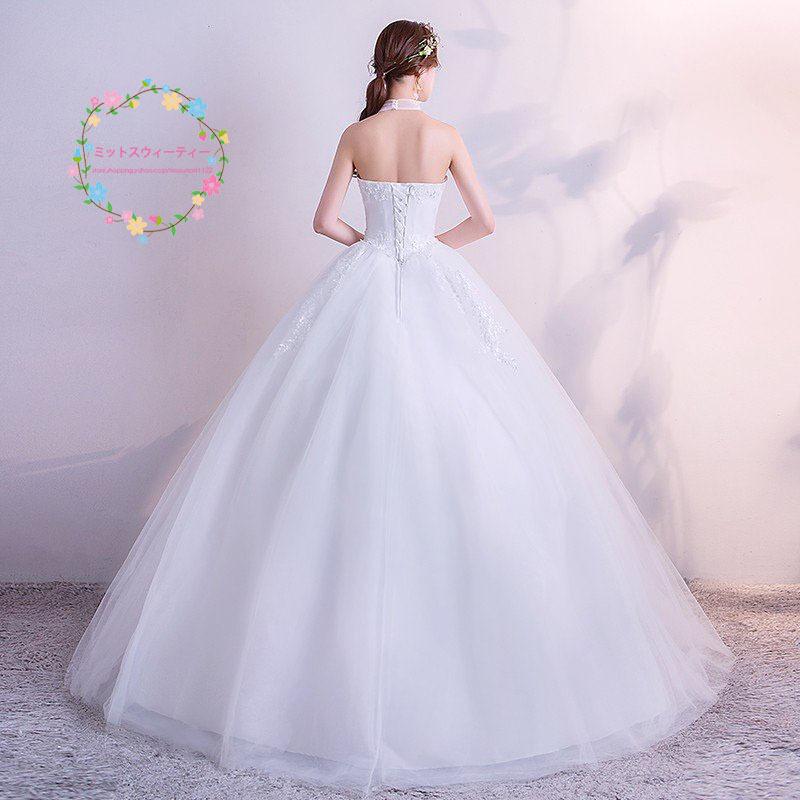 ウェディングドレス 安い 花嫁 プリンセスラインドレス 白 結婚式 