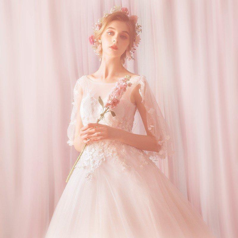 ウェディングドレス サイズ 白 安い ボレロ 結婚式 花嫁 プリンセス ロングドレス ブライダル 二次会 パーティードレス 披露宴 イブニングドレス wedding dress_1