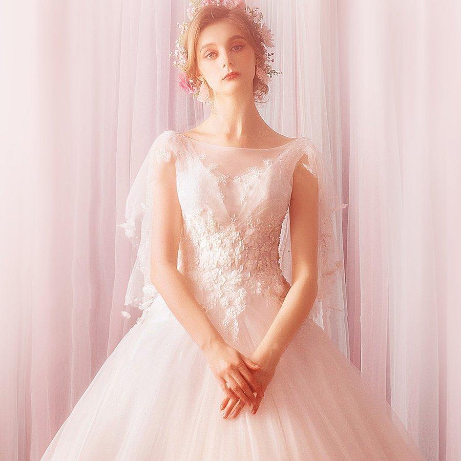 ウェディングドレス サイズ 白 安い ボレロ 結婚式 花嫁 プリンセス ロングドレス ブライダル 二次会 パーティードレス 披露宴 イブニングドレス wedding dress_2