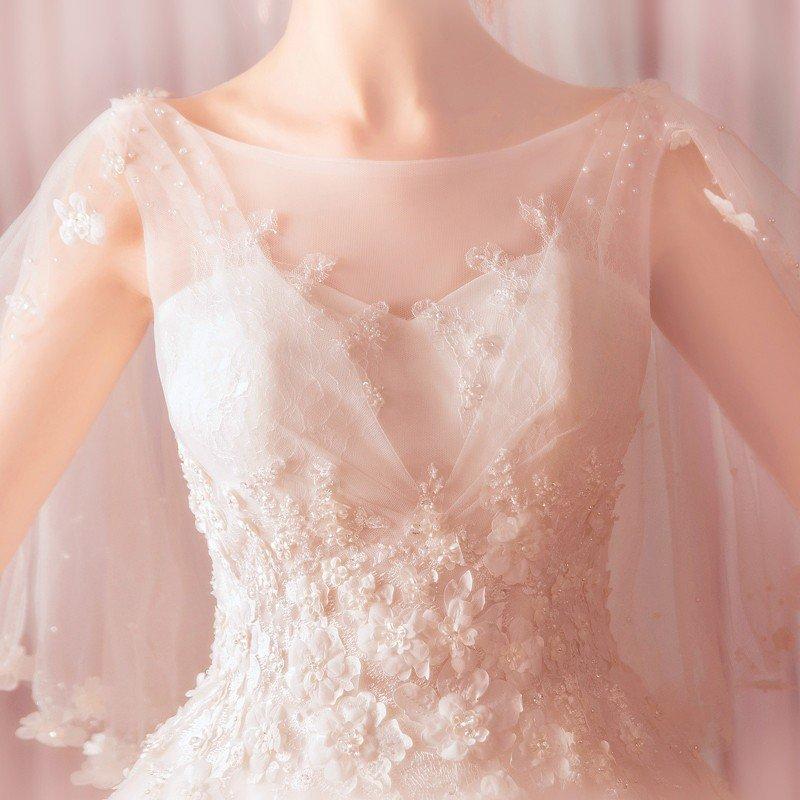 ウェディングドレス サイズ 白 安い ボレロ 結婚式 花嫁 プリンセス ロングドレス ブライダル 二次会 パーティードレス 披露宴 イブニングドレス wedding dress_4