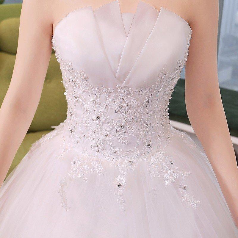 ウエディングドレス ウェディングドレス 花嫁 白 格安 スタンドカラー ブライダル wedding dress 結婚式 プリンセスラインドレス 二次会 パーティードレス_5