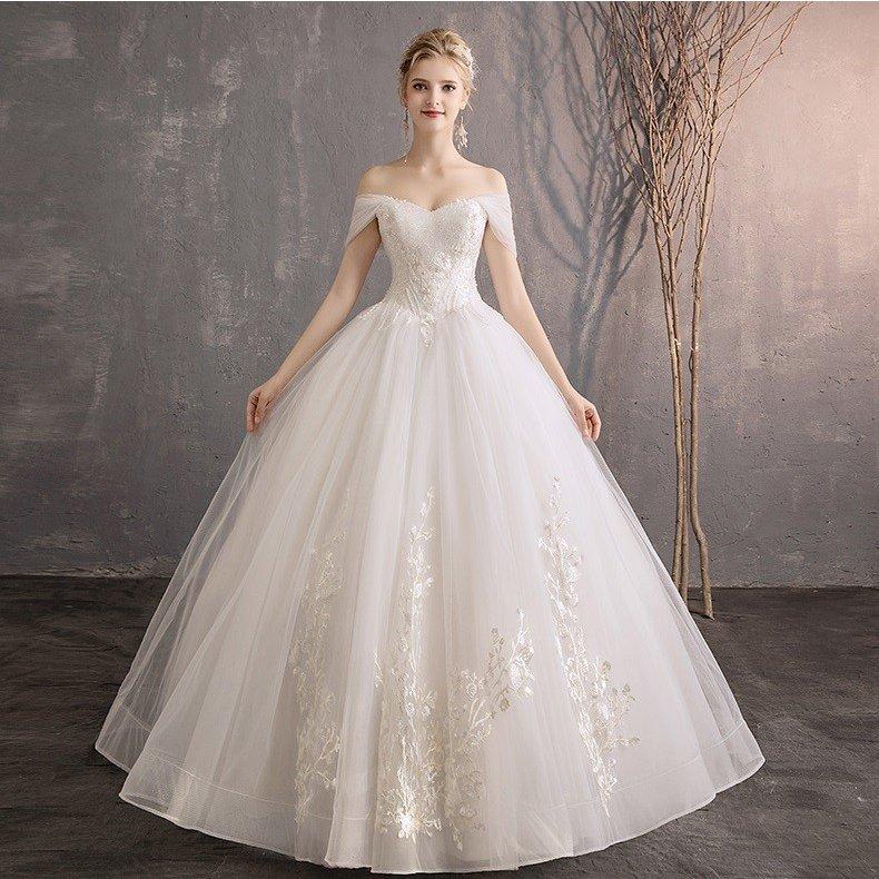 ウェディングドレス 花嫁 ウエディングドレス 白 安い ブライダル wedding dress 格安 大きいサイズ結婚式 プリンセスラインドレス 二次会 パーティード_1