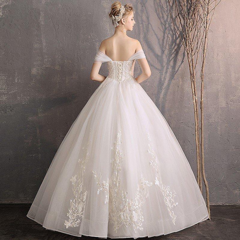 ウェディングドレス 花嫁 ウエディングドレス 白 安い ブライダル wedding dress 格安 大きいサイズ結婚式 プリンセスラインドレス 二次会 パーティード_3