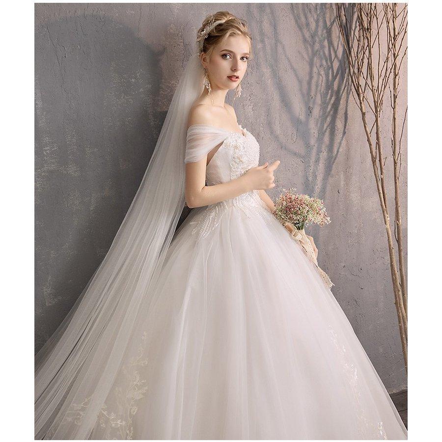 ウェディングドレス 花嫁 ウエディングドレス 白 安い ブライダル wedding dress 格安 大きいサイズ結婚式 プリンセスラインドレス 二次会 パーティード_4