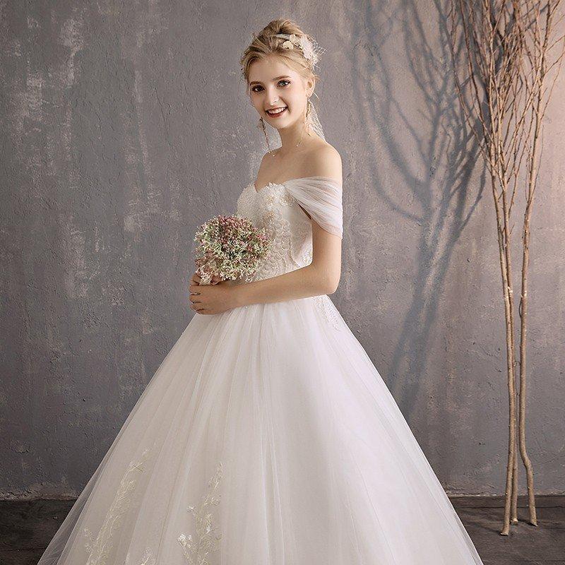 ウェディングドレス 花嫁 ウエディングドレス 白 安い ブライダル wedding dress 格安 大きいサイズ結婚式 プリンセスラインドレス 二次会 パーティード_5