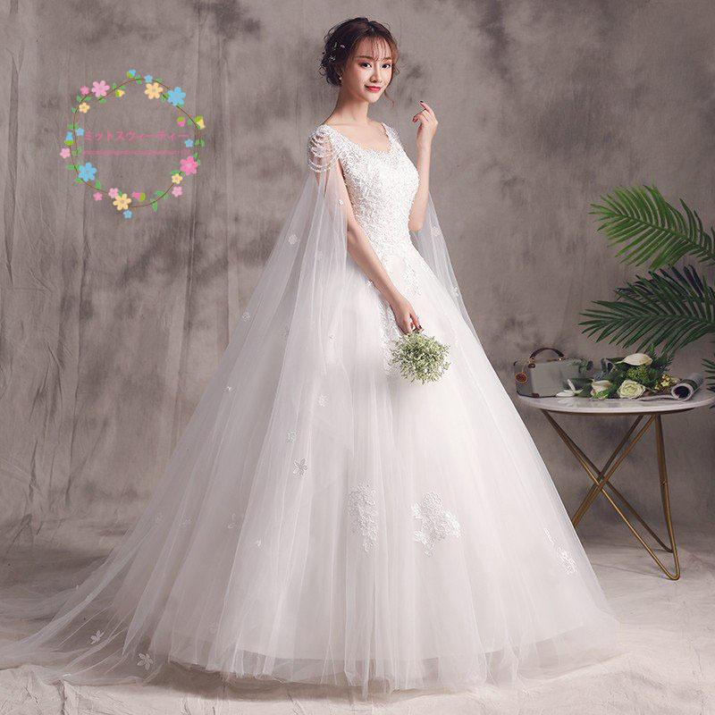 ウェディングドレス 花嫁 ウエディングドレス 白 安い ブライダル wedding dress 結婚式 プリンセスラインドレス 二次会 パーティード 上品 大きいサイズ_1