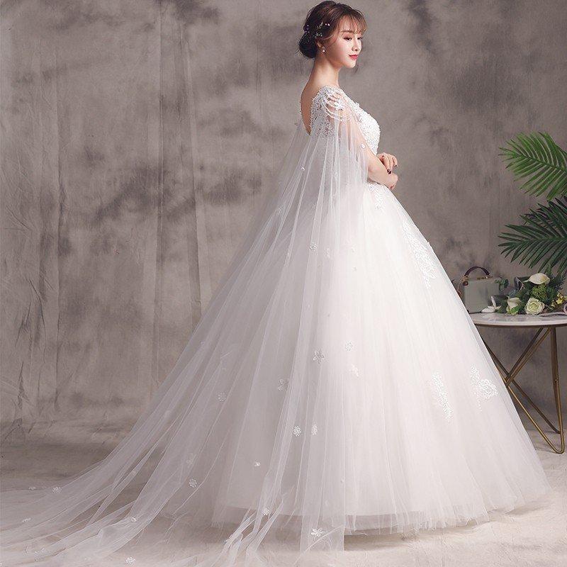 ウェディングドレス 花嫁 ウエディングドレス 白 安い ブライダル wedding dress 結婚式 プリンセスラインドレス 二次会 パーティード 上品 大きいサイズ_3