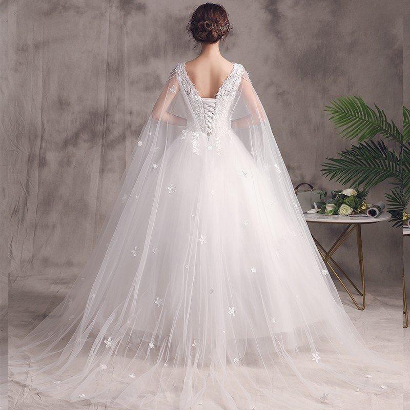 ウェディングドレス 花嫁 ウエディングドレス 白 安い ブライダル wedding dress 結婚式 プリンセスラインドレス 二次会 パーティード 上品 大きいサイズ_4