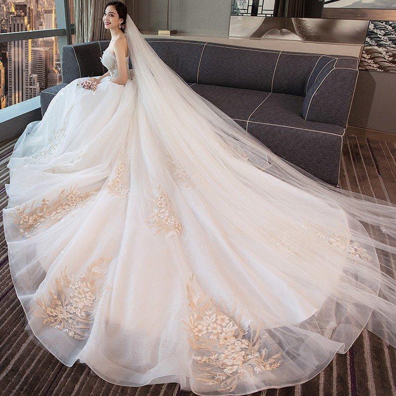 ウェディングドレス ウエディングドレス 白 格安 レース 結婚式 花嫁 ロングドレス ブライダル 二次会 パーティードレス 披露宴 プリンセス 大きいサイズ_2