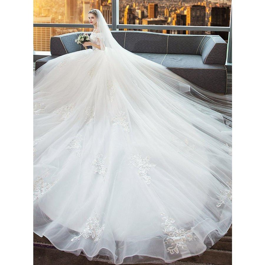 ウェディングドレス 白 袖あり 格安 レース 結婚式 花嫁 二次会 ウェディングドレス 白 袖あり 格安 レース 結婚式 花嫁 二次会