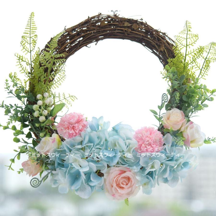 アーティフィシャルフラワー あじさい ローズ バラ 玄関 ドアリース ブライダル 結婚式場飾り 壁掛け お祝い インテリア 花嫁 結婚式 部屋 オーナメント 可愛い In13 ミットスウィーティー 通販 Yahoo ショッピング