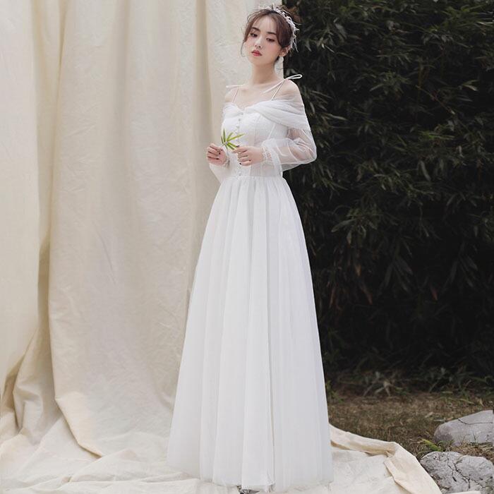 ウエディングドレス 結婚式 二次会 袖あり 花嫁 披露宴 ウエディングドレス 結婚式 二次会 袖あり 花嫁 披露宴