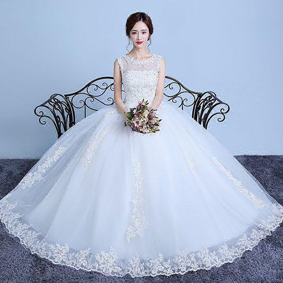 マタニティドレス ウェディングドレス 花嫁 結婚式 ウエディングドレス エンパイア ブライダル 二次会 披露宴 トレーン ロングドレス プリンセスライン ホワイト_1