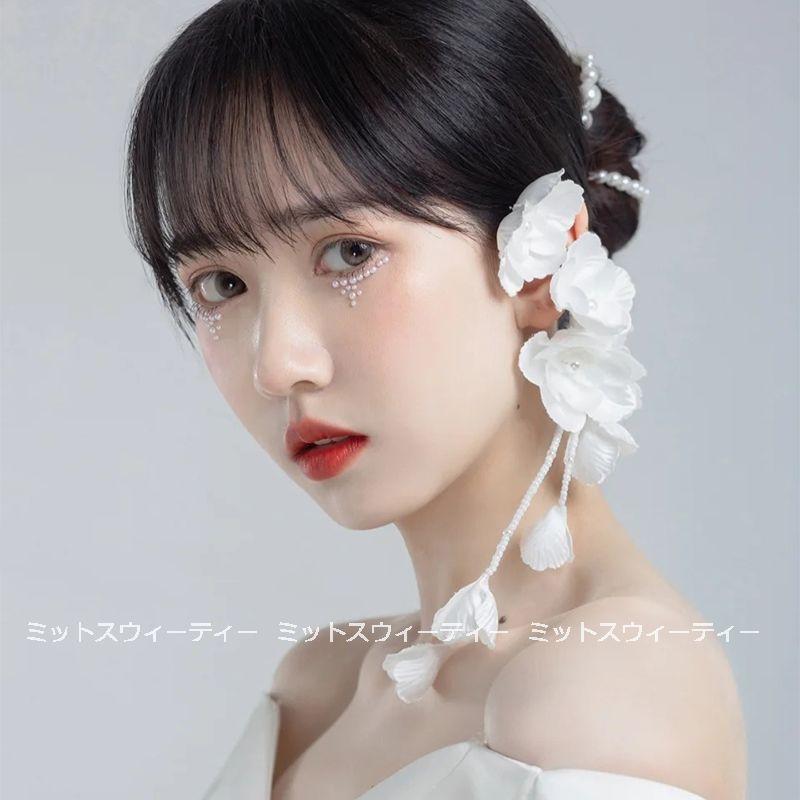 ウェディング 結婚式 二次会 耳飾り アクセサリー フラワー 花嫁 ウェディング 結婚式 二次会 耳飾り アクセサリー フラワー 花嫁