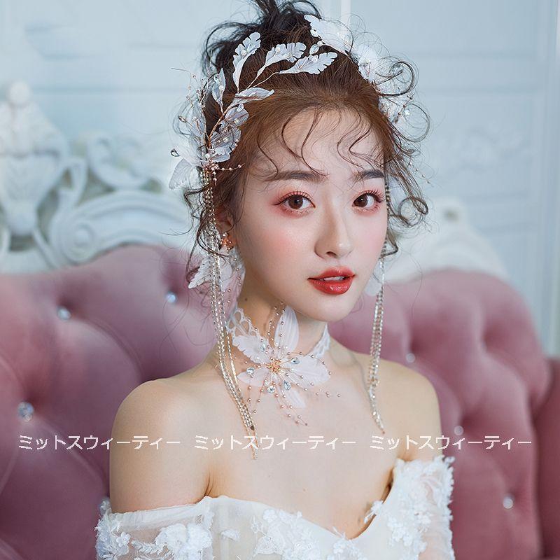 ウエディング ヘアアクセサリー ヘアピン チョーカー イヤリング 髪