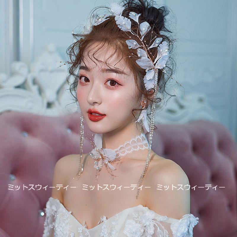 ウエディング ヘアアクセサリー ヘアピン チョーカー イヤリング 髪