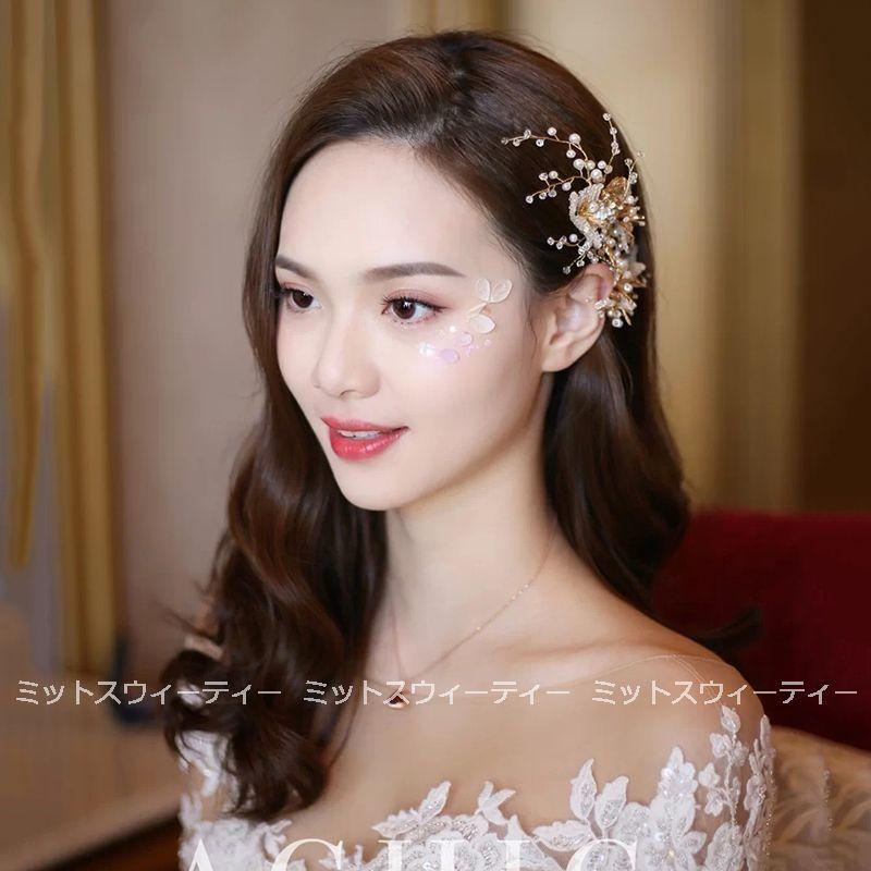 工場直送工場直送5点セット パール ヘアアクセサリー ウェディング ゴールド 結婚式 髪飾り フォーマル