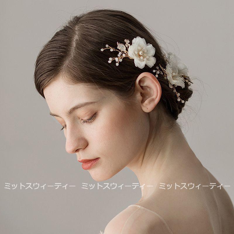 ウェディング 結婚式 二次会 ヘアコサージュ ヘアアクセサリー オフ