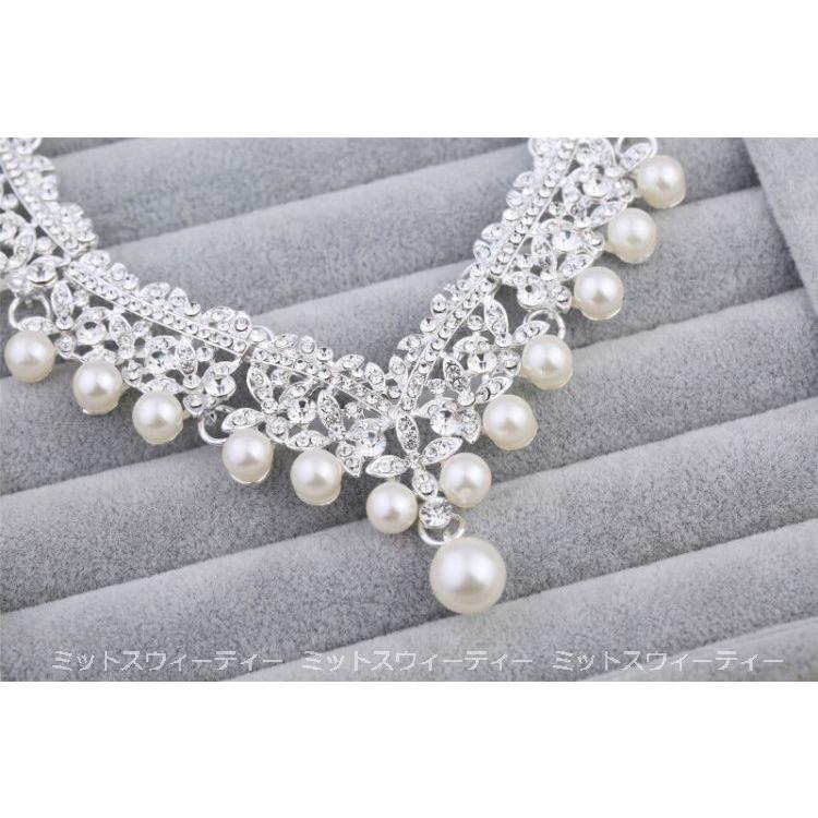 ウェディングネックレス イヤリング ピアス ティアラ パール ライン