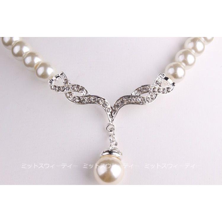 ウエディング アクセサリー ティアラ＋ネックレス＋ピアス パール 花嫁
