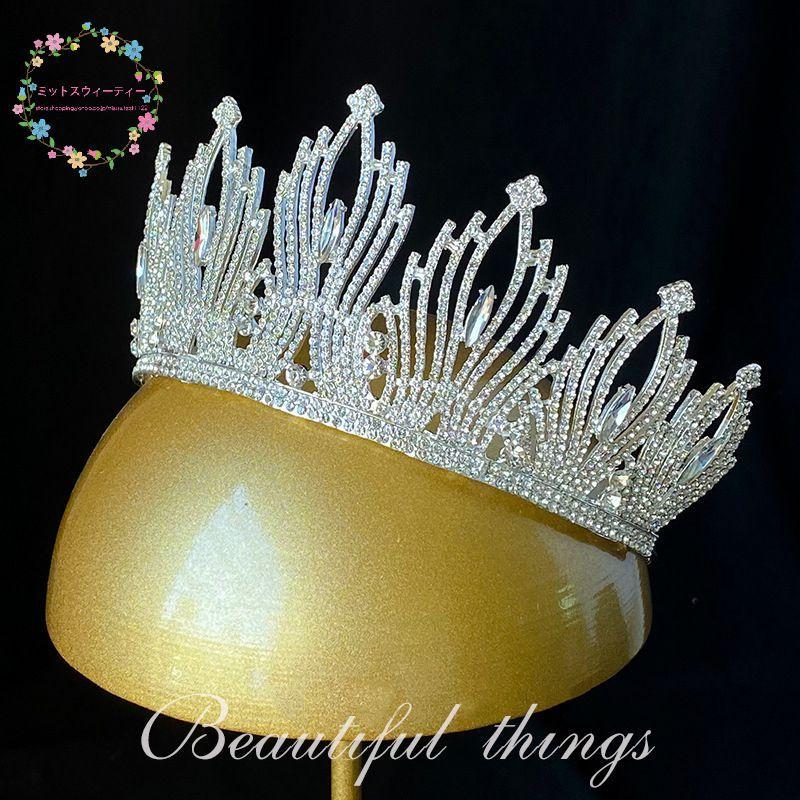 ティアラ ウェディング クラウン 安い ヘッドドレス ブライダル 髪飾り 花嫁 結婚式 パーティー 二次会 ヘアアクセサリー 発表会 ラインストーン 大きい Km115 ミットスウィーティー 通販 Yahoo ショッピング