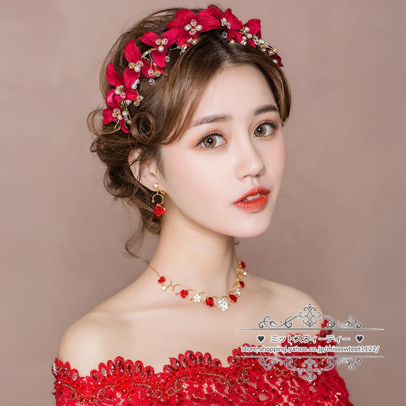 ヘッドドレス ネックレス イヤリング フラワー 結婚式 髪飾り ヘッドドレス ネックレス イヤリング フラワー 結婚式 髪飾り