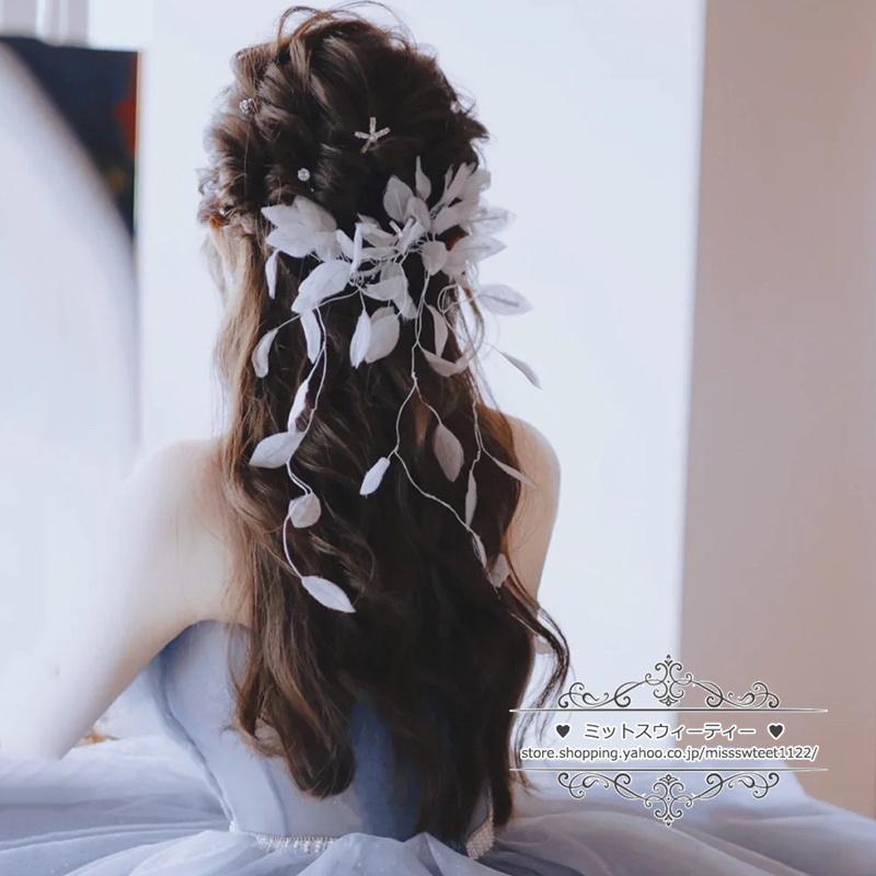 ウェディング ヘッドドレス ヘアアクセサリー 前撮り 結婚式 二次会 披露宴 花嫁 ブライダルアクセサリー ウエディング パーティー 2次会 発表会 アレンジ小物 Km1210 ミットスウィーティー 通販 Yahoo ショッピング