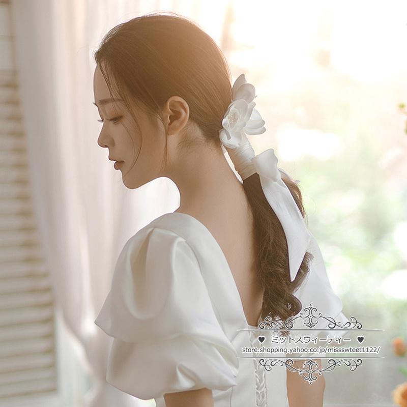 即納 ウェディング小物 コサージュ 花 フラワー ヘアバンド ヘッド