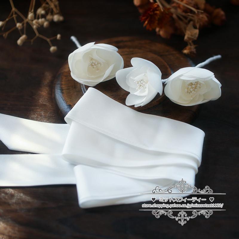 即納 ウェディング小物 コサージュ 花 フラワー ヘアバンド ヘッド