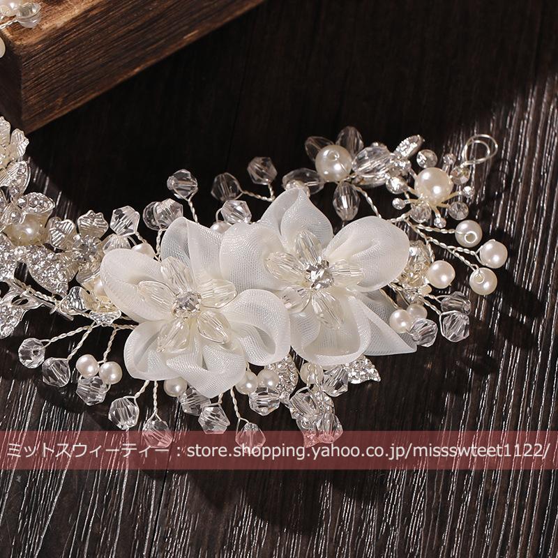 ウエディング ヘッドドレス 花 フラワー シフォン 髪飾り 花嫁 ウエディング ヘッドドレス 花 フラワー シフォン 髪飾り 花嫁