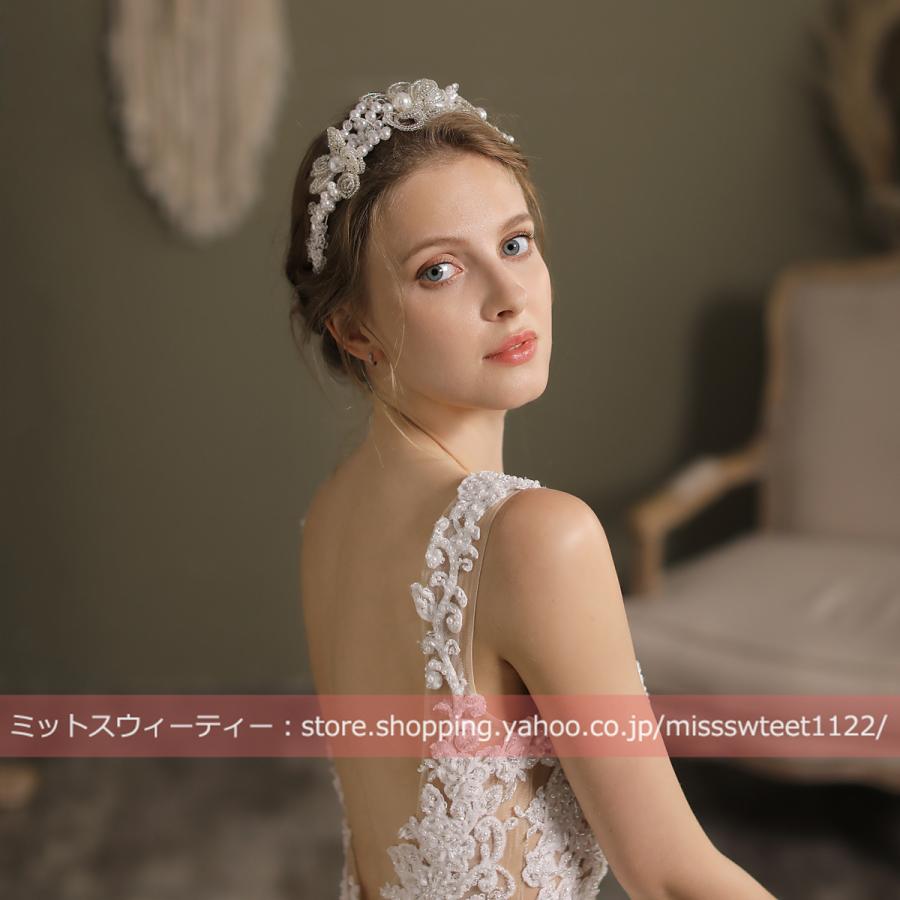 ウエディング ヘッドドレス ティアラ カチューシャ 髪飾り 花嫁 ウエディング ヘッドドレス ティアラ カチューシャ 髪飾り 花嫁