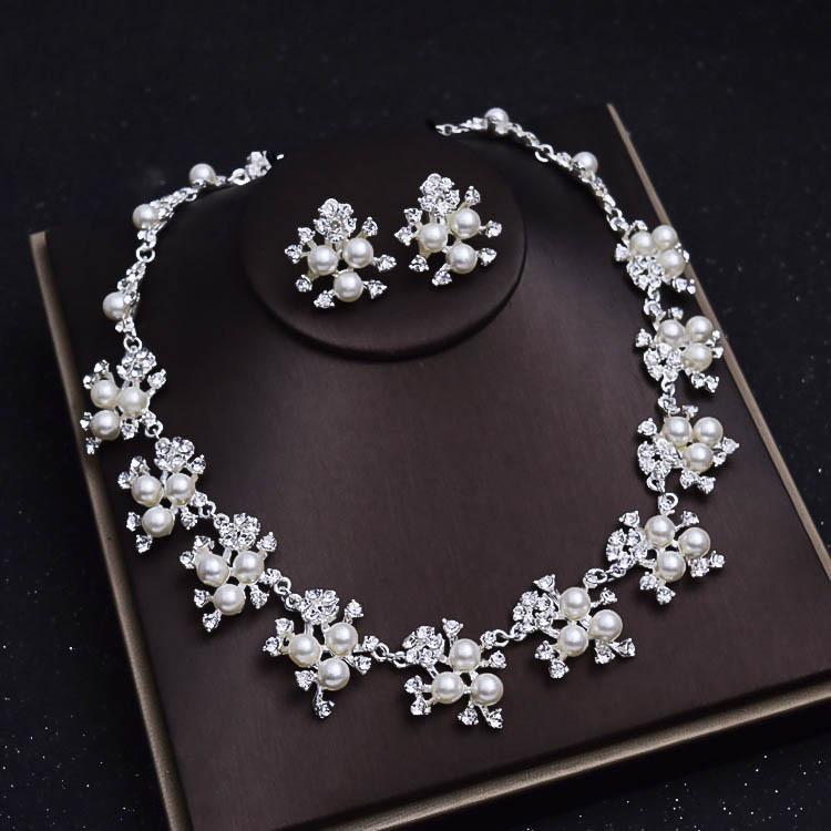 ウエディング ネックレス 2点セット イヤリング ピアス 花嫁  