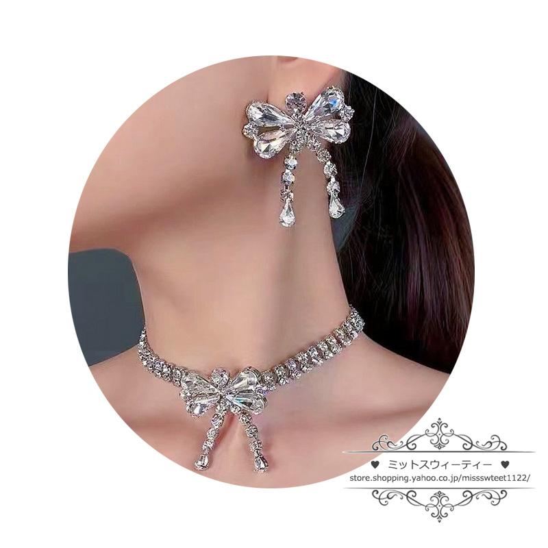 ウェディングネックレス ピアス セット パーティー ウエディング