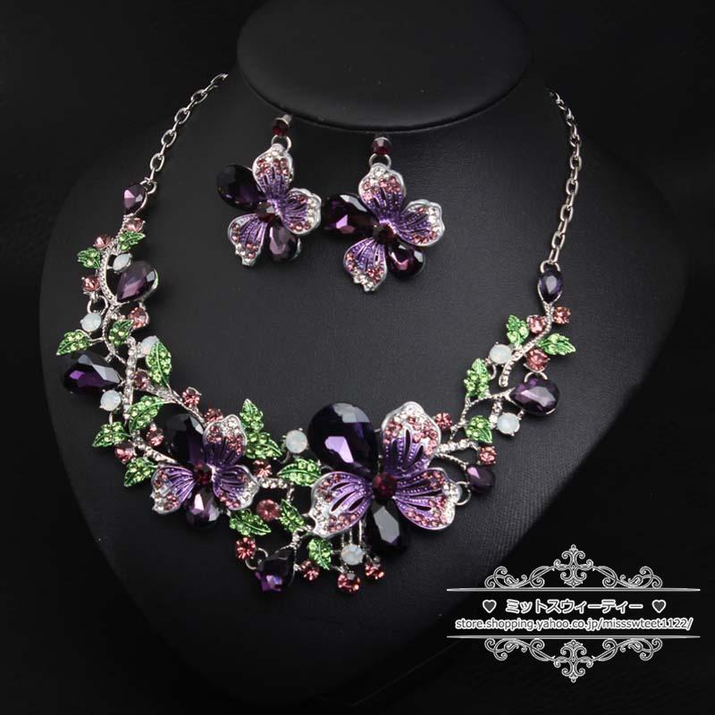 5カラー ネックレス ピアス パーティー ウェディング ウエディング