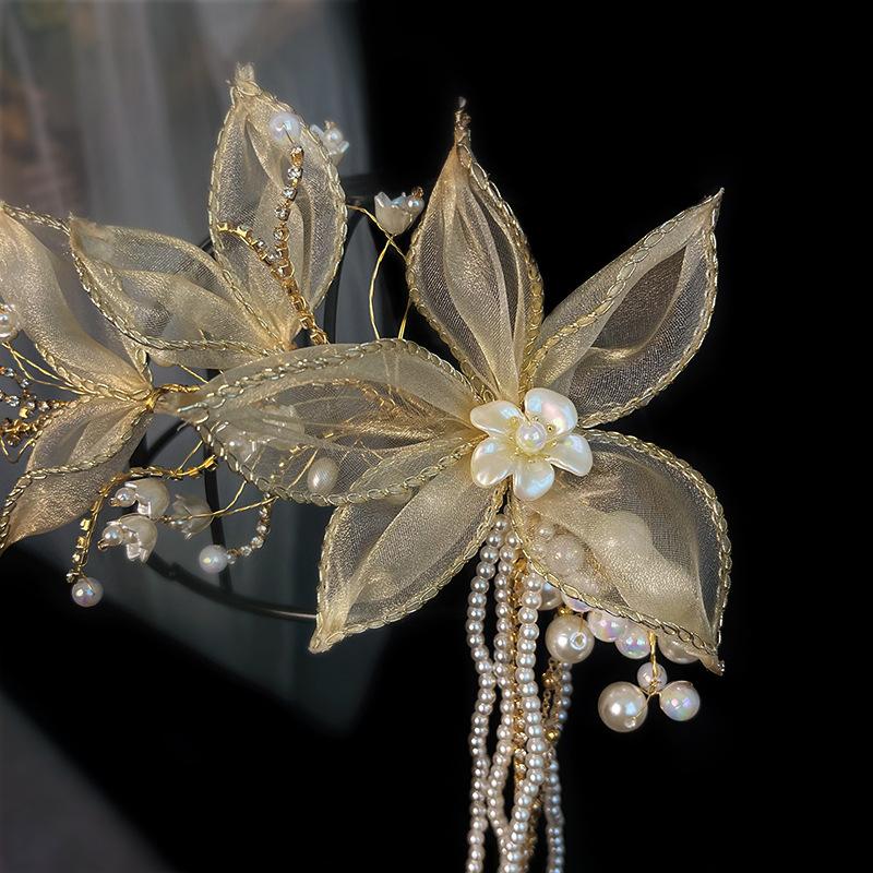ウエディングヘッドドレス イヤリング ウェディング 髪飾り 花嫁