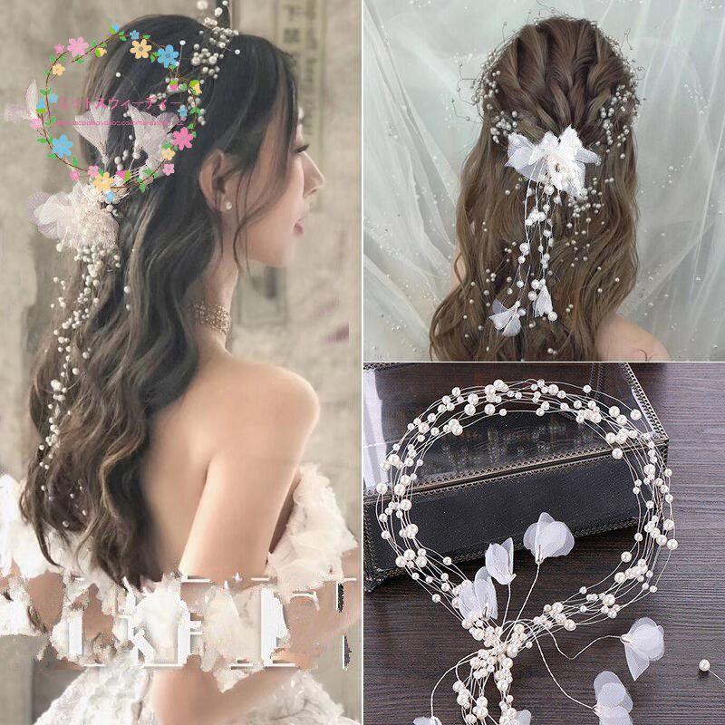 ウェディング ヘッドドレス リボン ヘアバンド パール ビジュー フラワー ヘアアクセサリー 髪飾り 結婚式 ブライダル ロング 花 ホワイト 二次会 花嫁 Km171 ミットスウィーティー 通販 Yahoo ショッピング