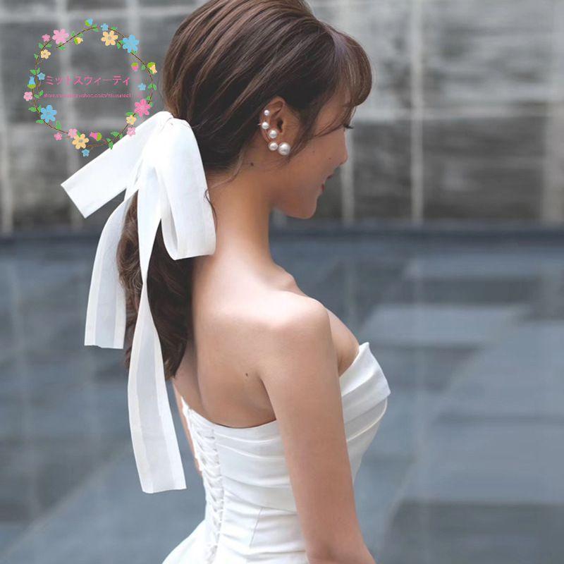 ウェディング 結婚式 リボン ホワイト 大きい クリップ 髪留め 花嫁 イベント 発表会 成人式 和装小物 振袖 着物 ヘッドドレス 髪飾り ヘッドアクセ 二次会 Km172 ミットスウィーティー 通販 Yahoo ショッピング