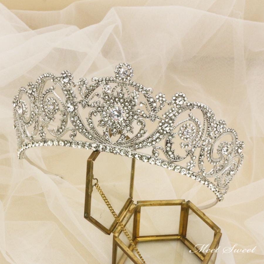 ウェディングヘッドドレス ティアラ クラウン 王冠 結婚式 髪飾り 前撮り 二次会 発表会 演奏会 ブライダル パーティー 花嫁 披露宴 ウエディング シルバー |  | 03