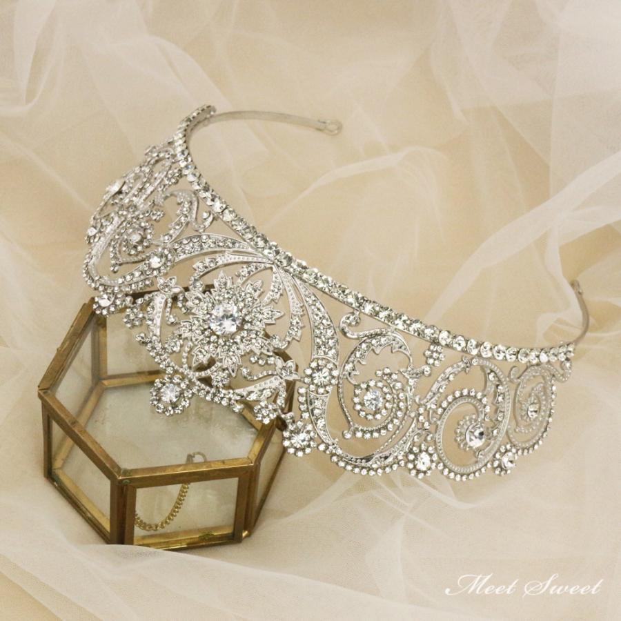 ウェディングヘッドドレス ティアラ クラウン 王冠 結婚式 髪飾り 前撮り 二次会 発表会 演奏会 ブライダル パーティー 花嫁 披露宴 ウエディング シルバー |  | 04