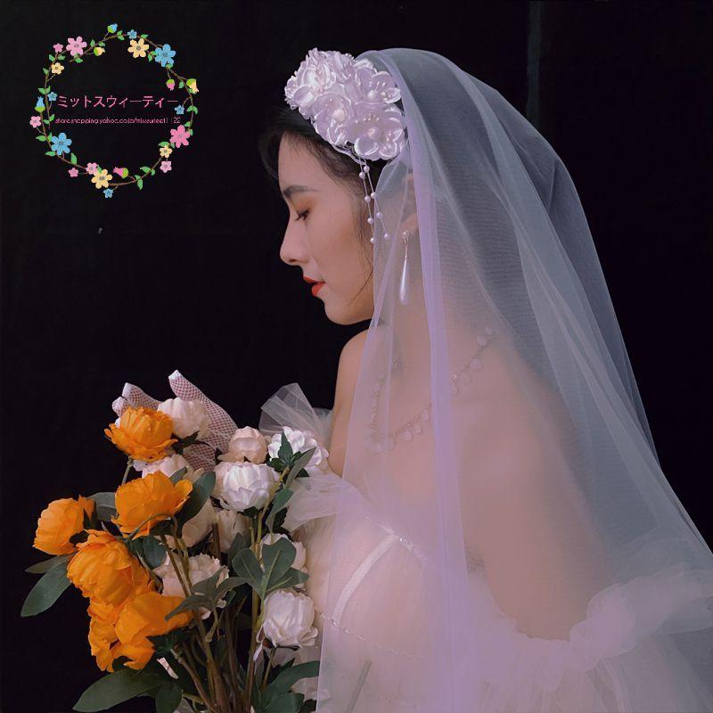 市場 メール便 オフホワイト 日本製 パール ウェディングベール S 白 60cm 90cm レース フラワー 花 ホワイト 送料無料 250